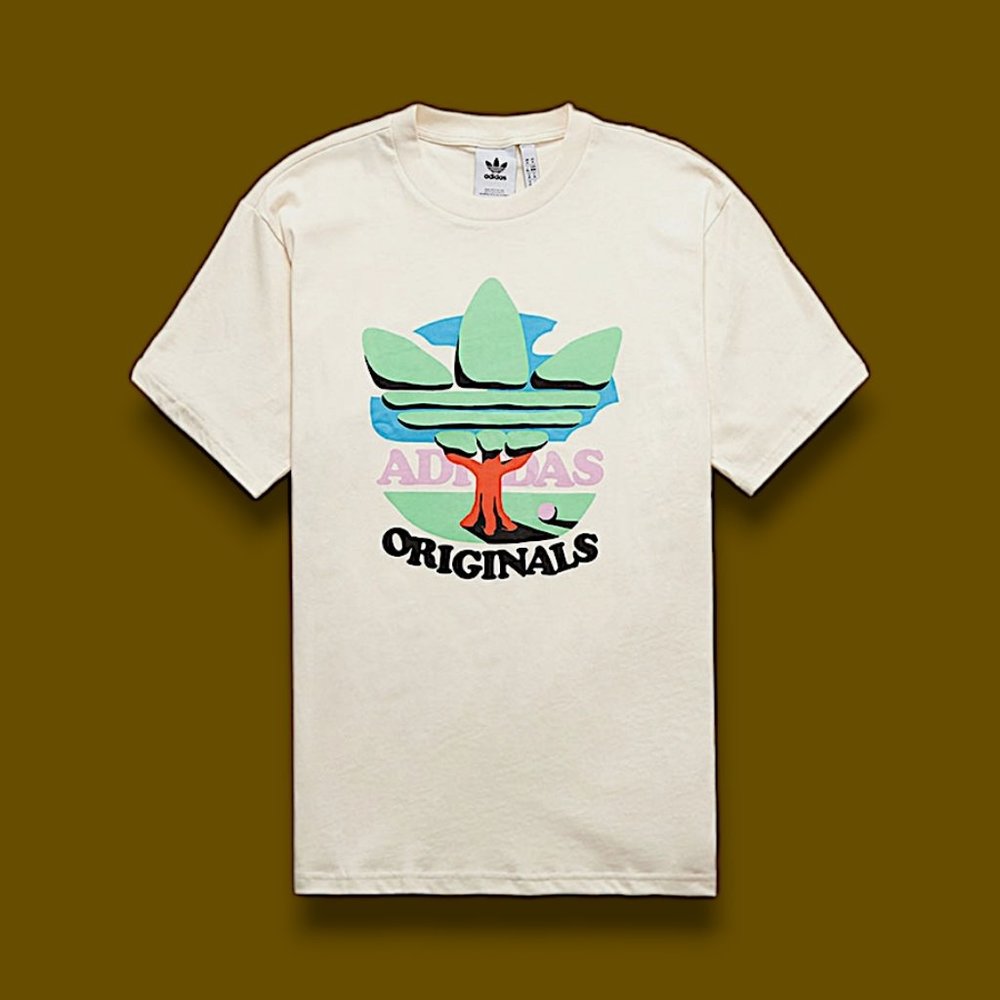 Adidas Originals 100% organic cotton trefoil logo tree mens S unisex